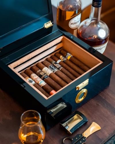 Electric Temperature Control Cigar Humidor Box with Spanish Cedar Wood T503
