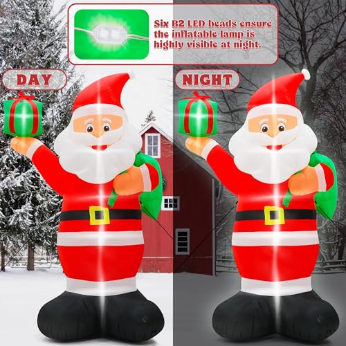 15FT Inflatable Santa Claus with 8pcs LED H10577