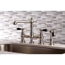 Bridge Kitchen Faucet with Brass Sprayer Matte Black I8459