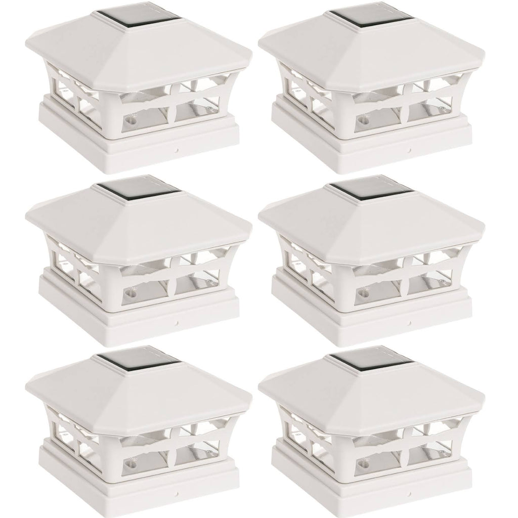 6 Pack Solar Powered Post Cap Light P4761