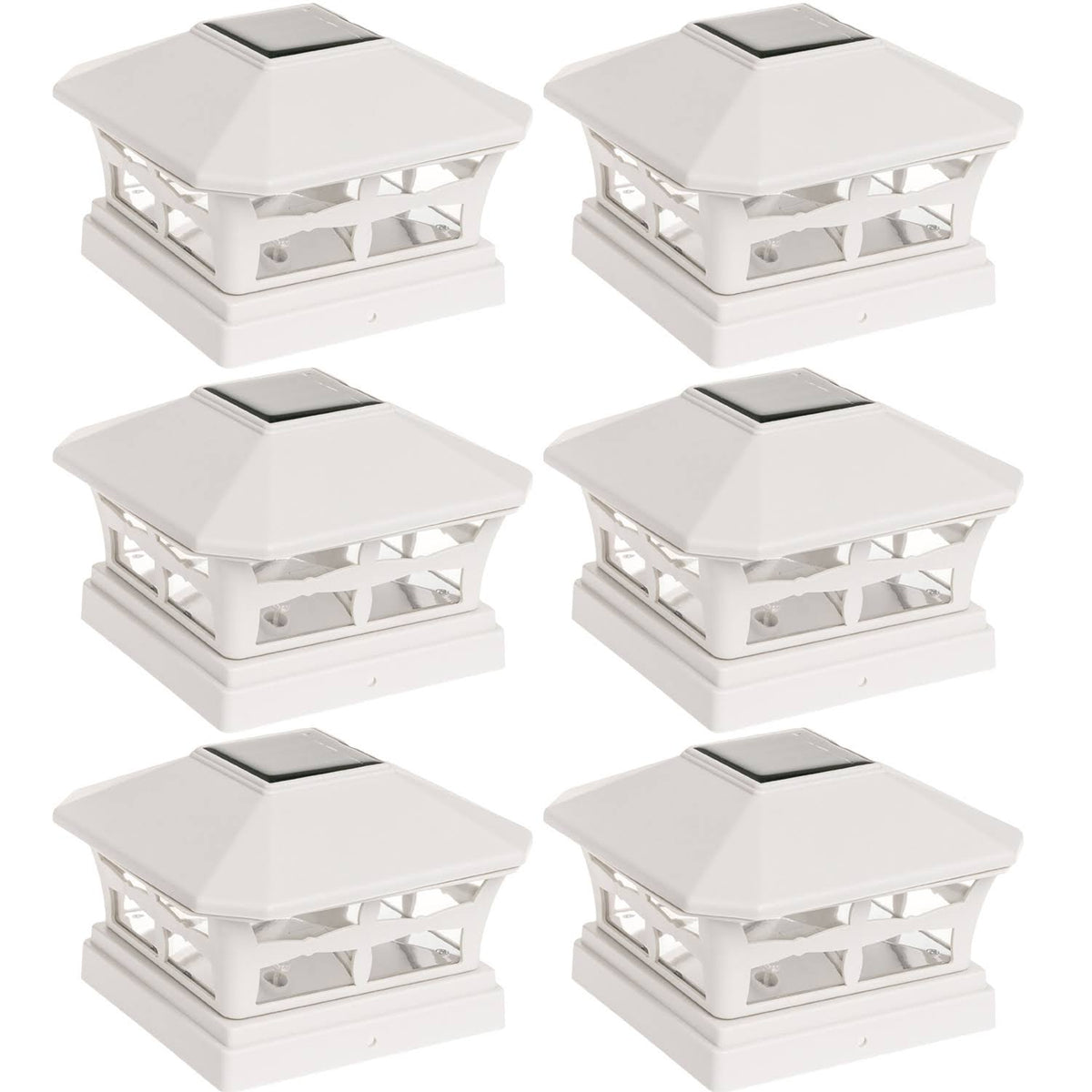 6 Pack Solar Powered Post Cap Light P4761