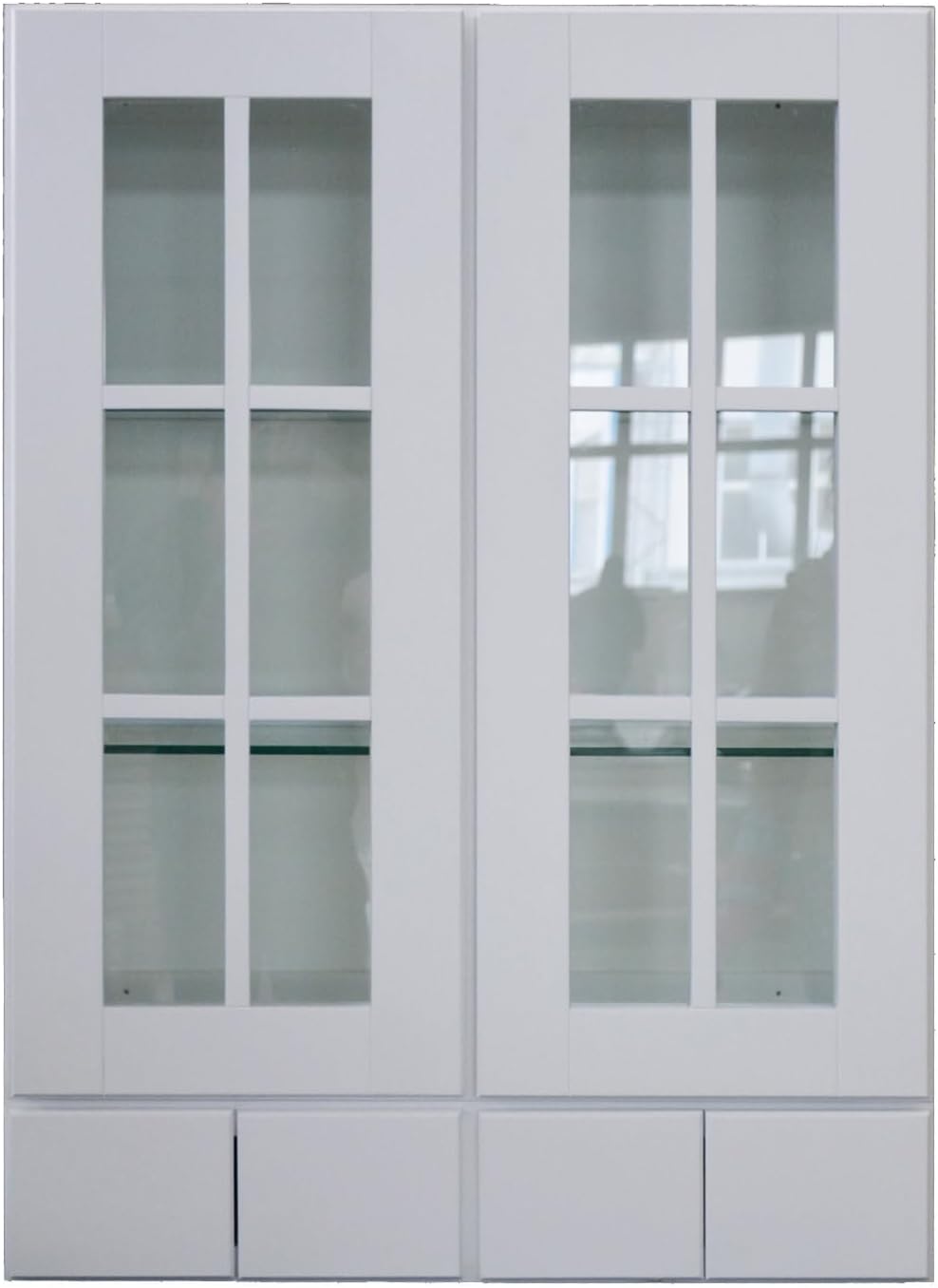 30" x 42" Wall Cabinet with Glass Doors and 4 Drawers W851