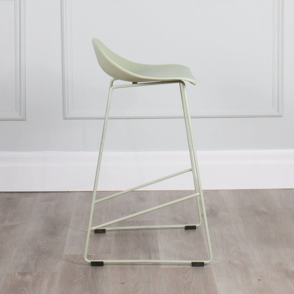 Set of 2 Plastic & Metal Sled Counter Stool X90380