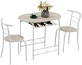 Compact Dining Table Set with Rack (Oak and White) R759369