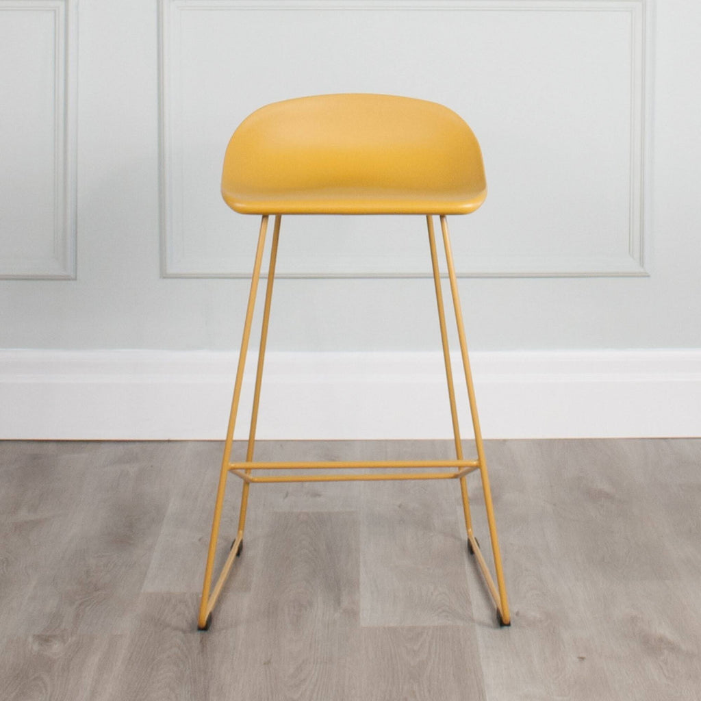 Set of 2 Plastic & Metal Sled Counter Stool X90380
