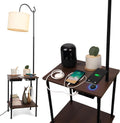 Industrial Rustic Floor Lamp with Wireless USB Charging Port & Power Outlet T39888