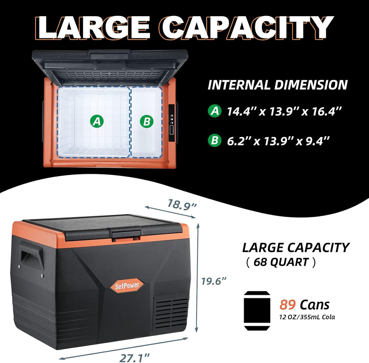 12 Volt Portable Refrigerator and Freezer Electric Cooler O2544