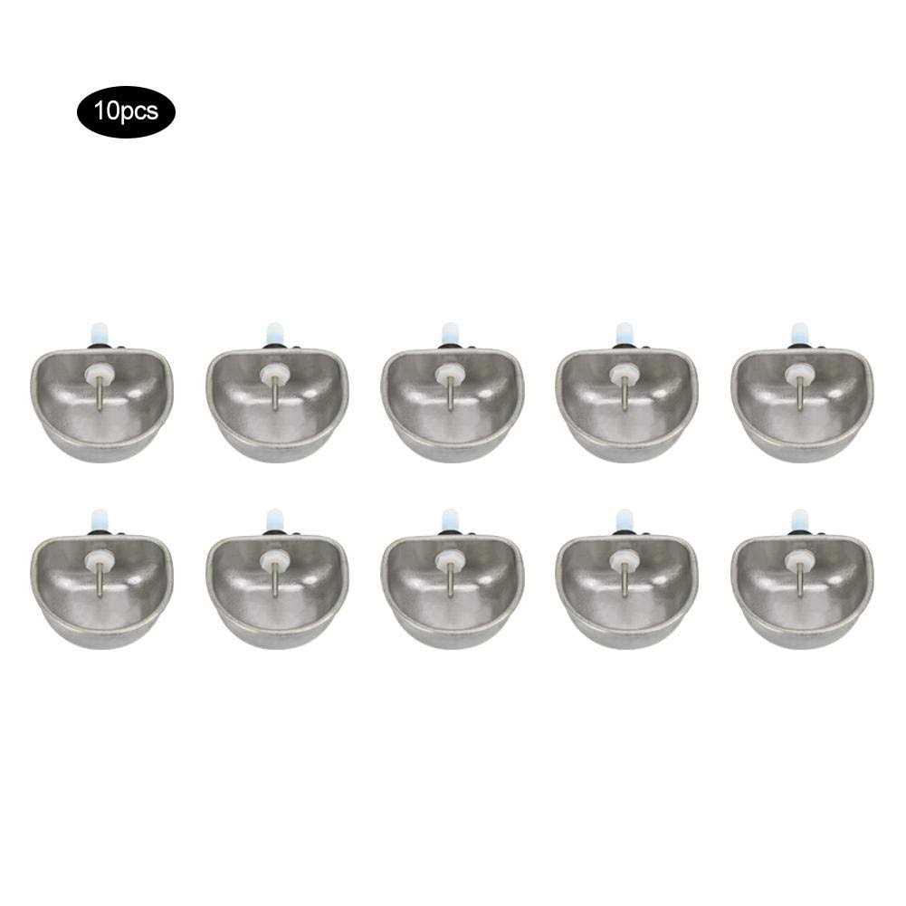 10Pcs Stainless Steel Rabbit Water Dispenser with Bowl K5575