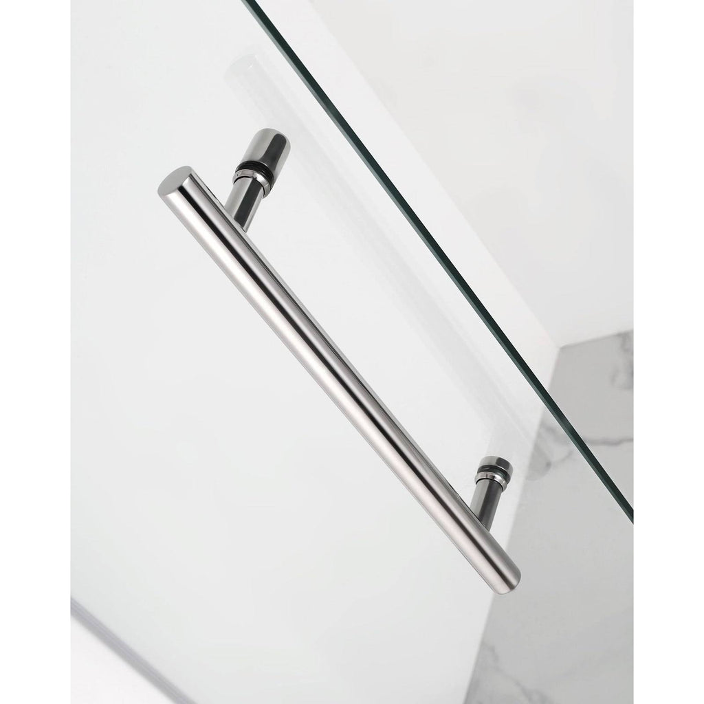 Frameless Hinged Neo-Angle Shower Enclosure in Stainless Steel B936095