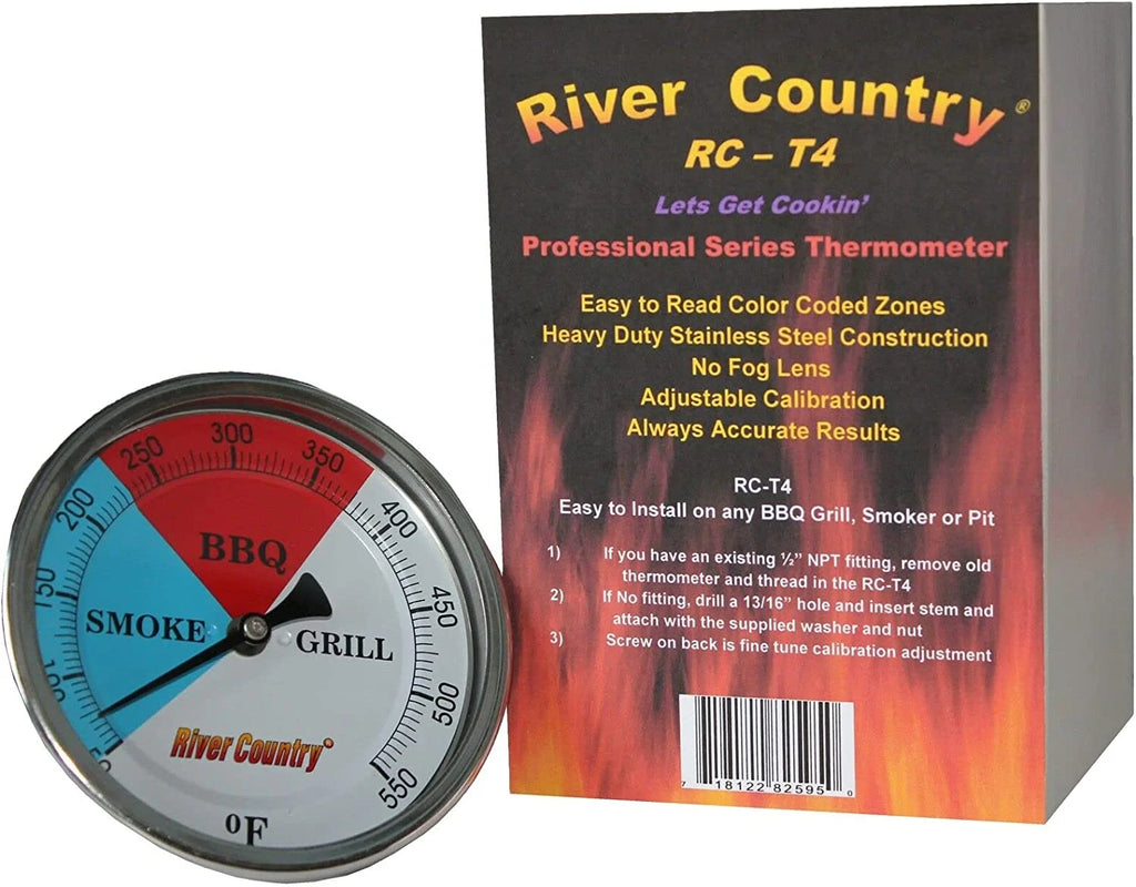 4" Dial BBQ Grill Smoker Thermometer (50 to 550 F) B972704