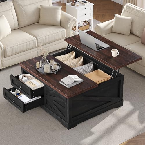 White Lift Top Coffee Table with Storage H24011