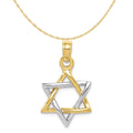 10K Two-Tone Gold Polished Star Of David Pendant With 10K Yellow Gold Lightweight Rope Chain 18" X809888