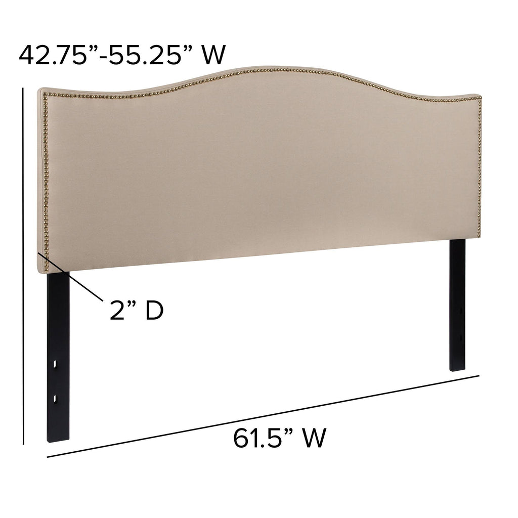 Beige and Black Transitional Queen Size Headboard W16111