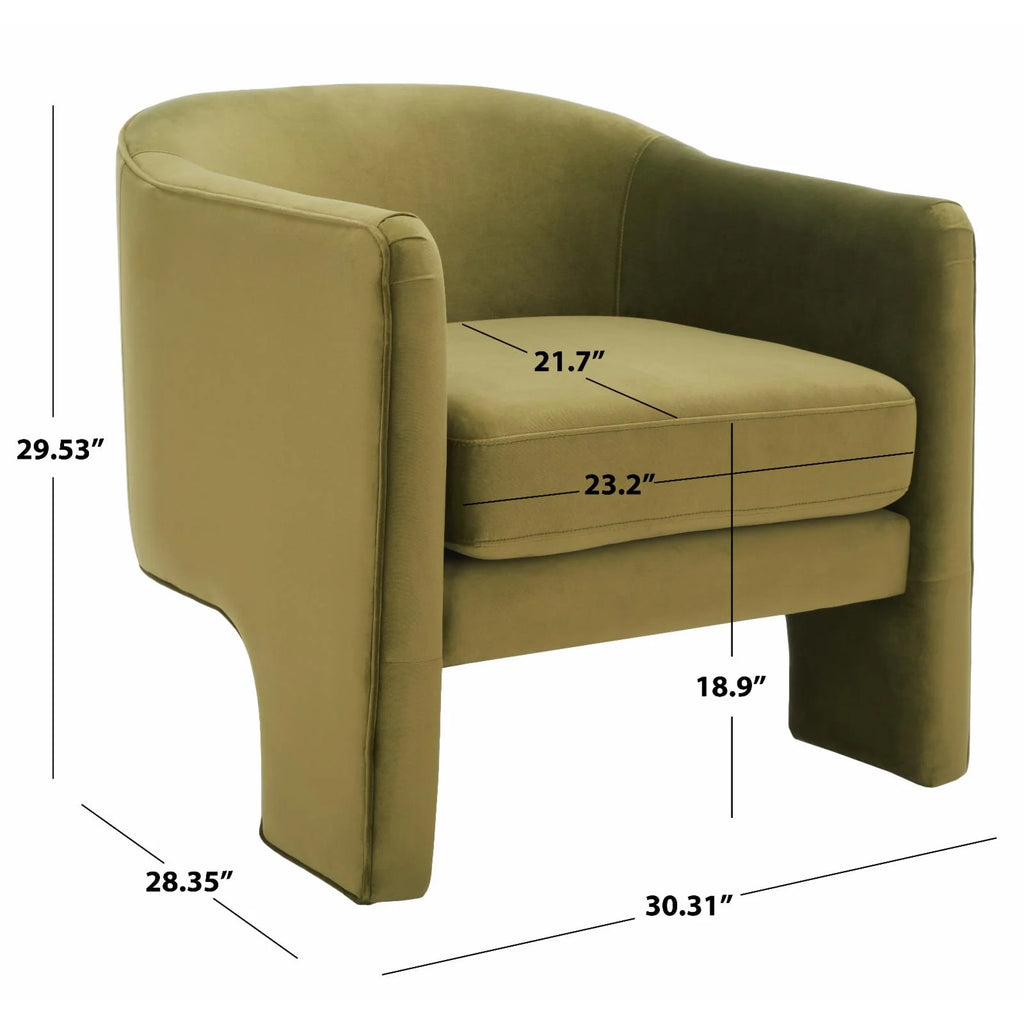 Olive Green Velvet Accent Chair E6872