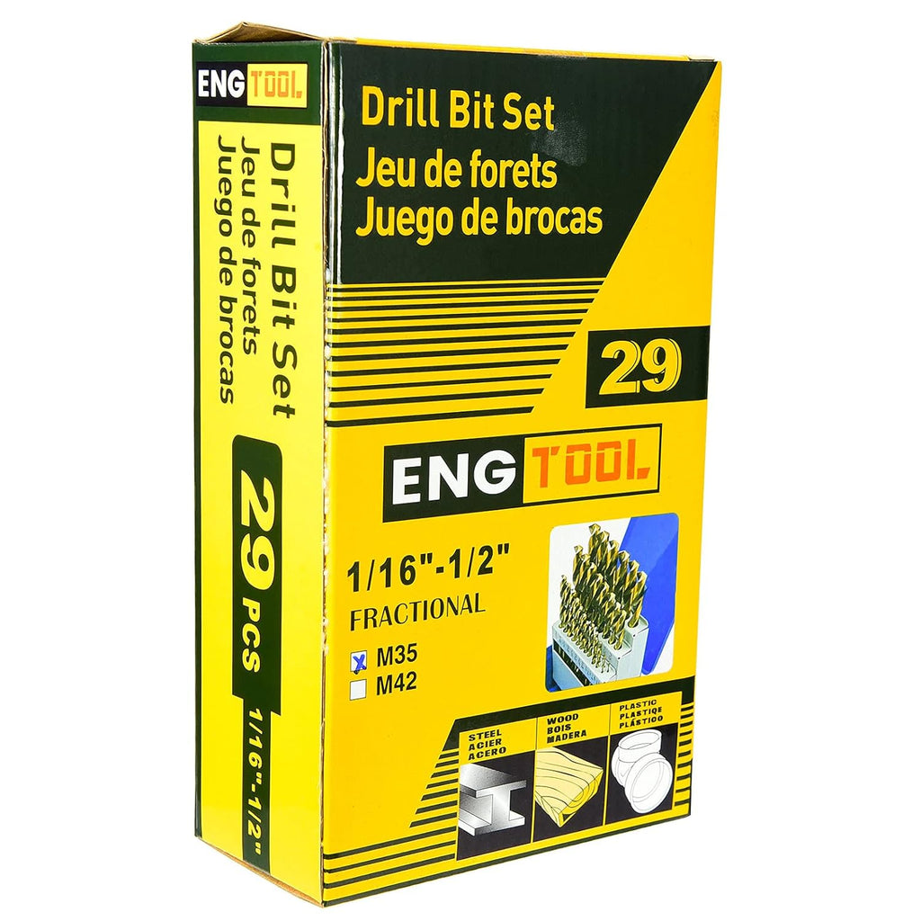 29 Piece Cobalt HSS M35 Twist Drill Bit Set T8597