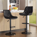Upholstered Adjustable Leather Bar Stools Set of 2 D11622