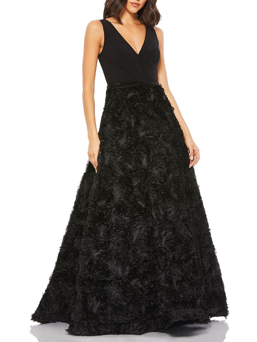 Rosette Embellished Evening Dress Q4026