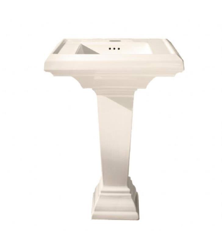White Pedestal Bathroom Sink A3484