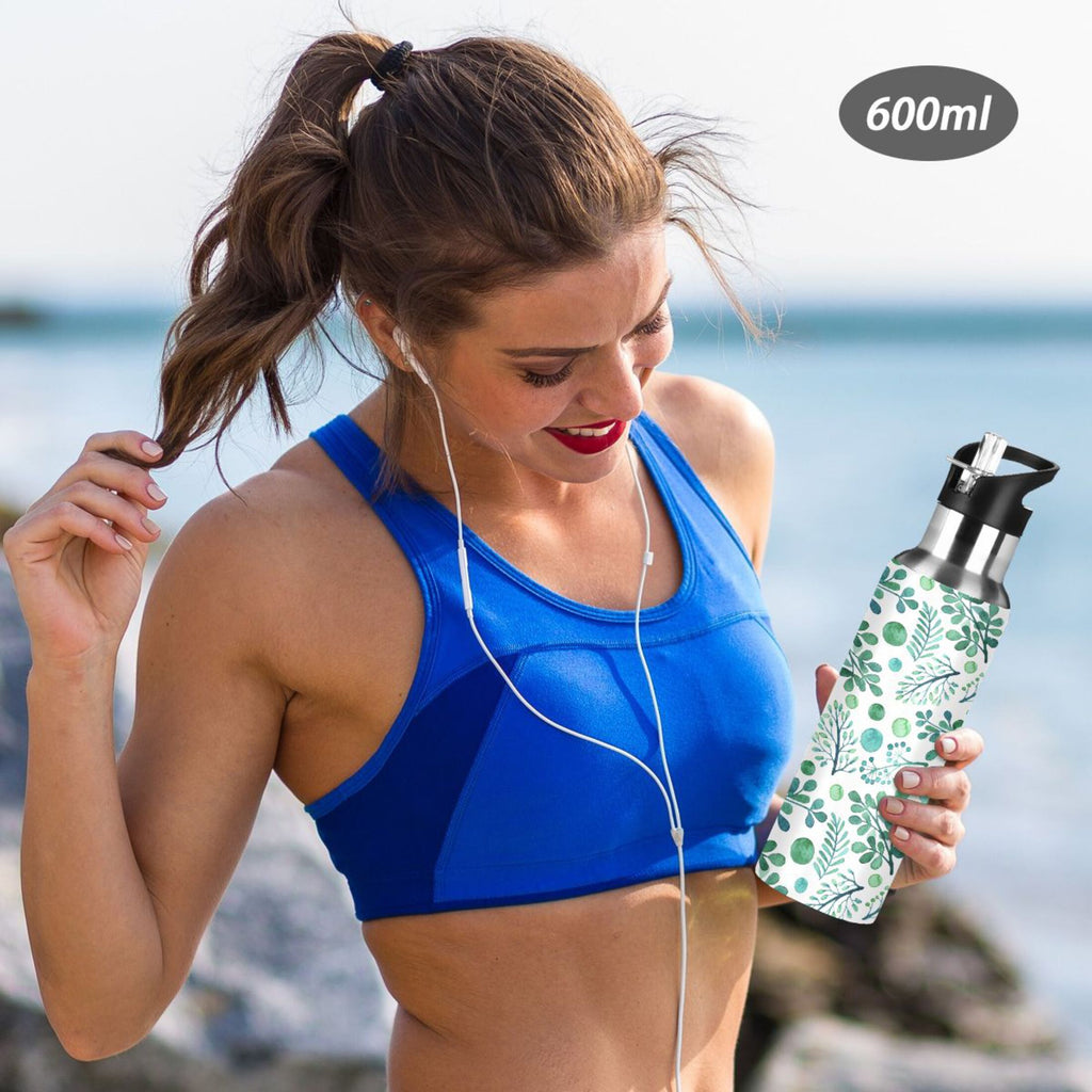 20 oz Insulated Stainless Steel Water Bottle with Straw Lid Z569656