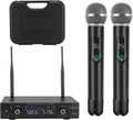 Wireless Microphone System, Metal UHF Dual Handheld 20 Channels Cordless Mic System M746