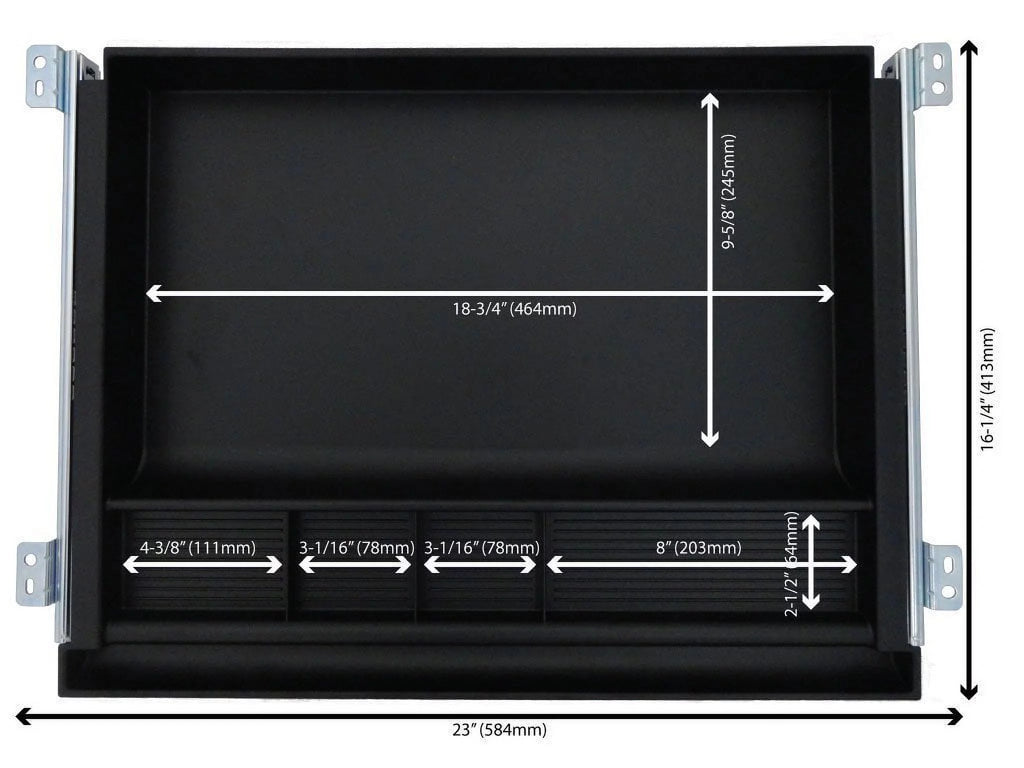 Underdesk Pencil Drawer 23 Inch Wide Black D4827