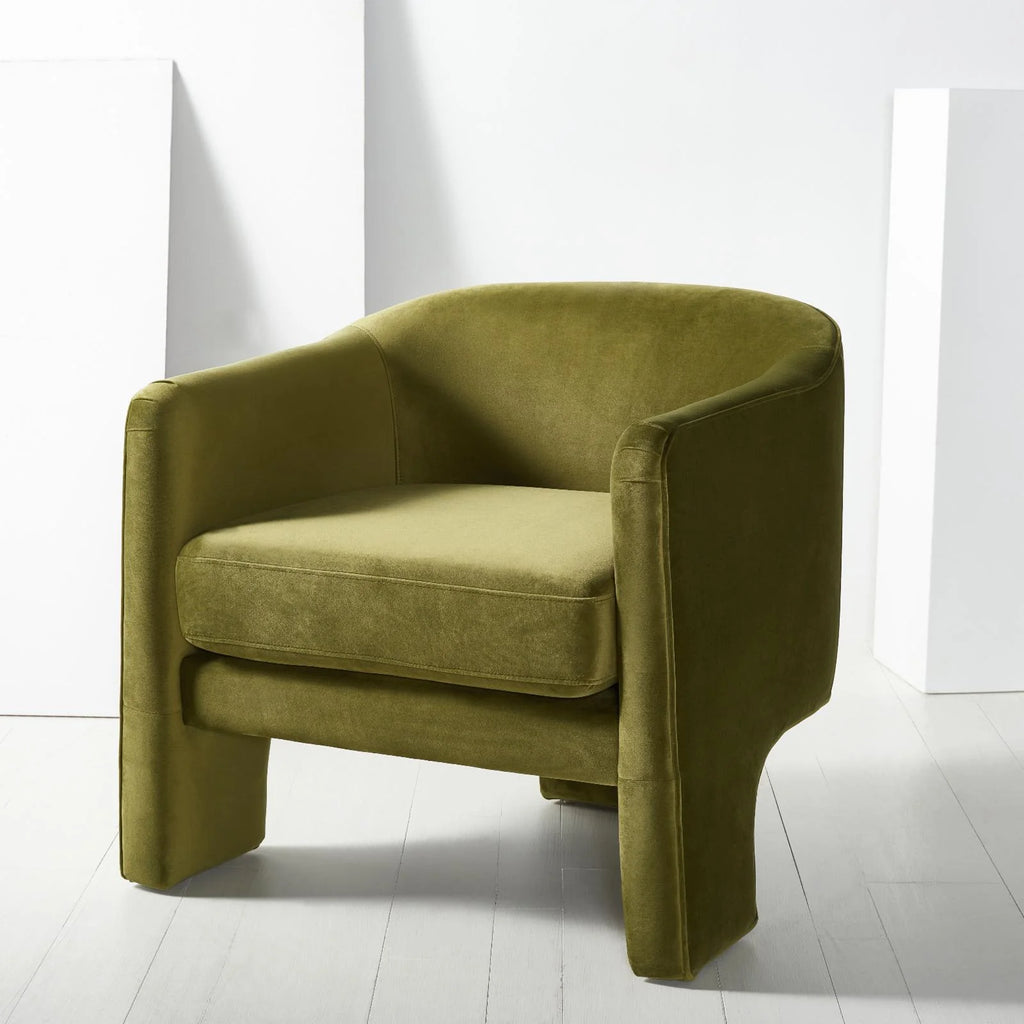 Olive Green Velvet Accent Chair E6872