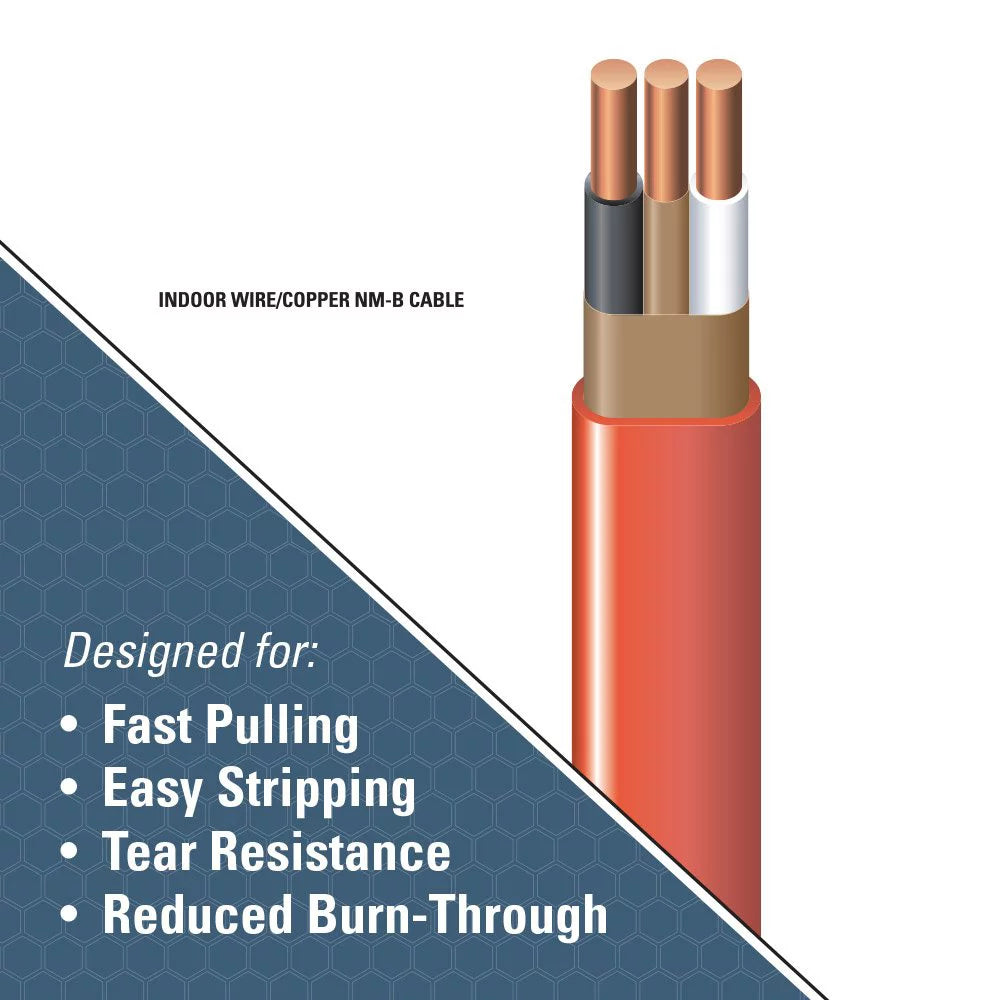50' 10/2 with ground Indoor Electrical Wire NM-B Orange A659801