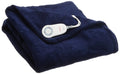 Royal Blue Microplush Heated Throw Blanket Q8214