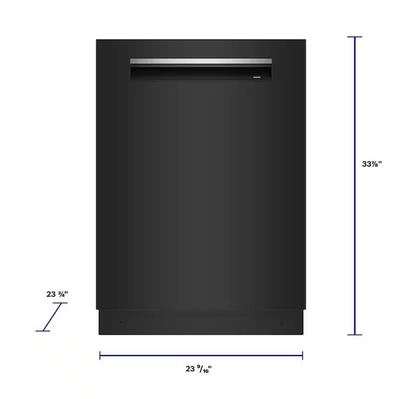 Black 24 in. Tall Tub Dishwasher with Stainless Steel Tub B8833