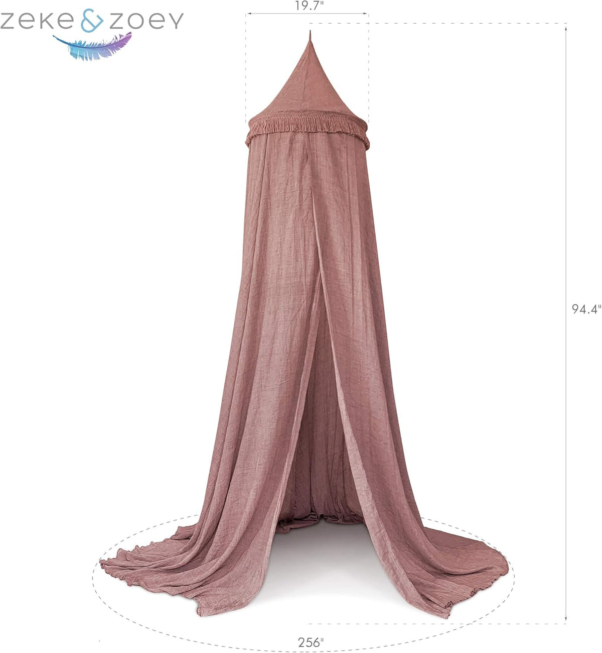 Dusty Pink Princess Canopy with Tassels H391069