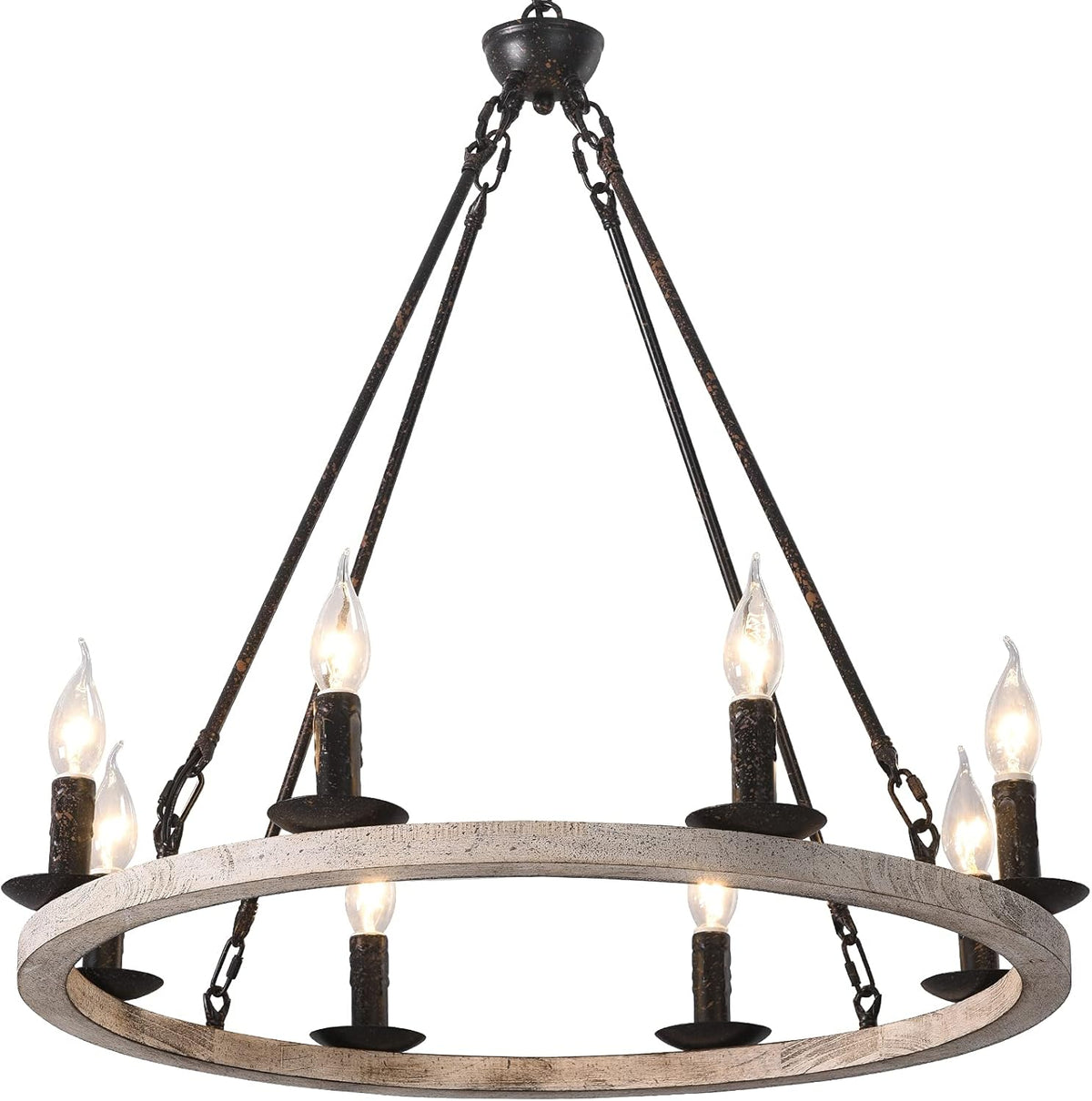 12-Lights Bronze Wagon Wheel Chandelier X54127