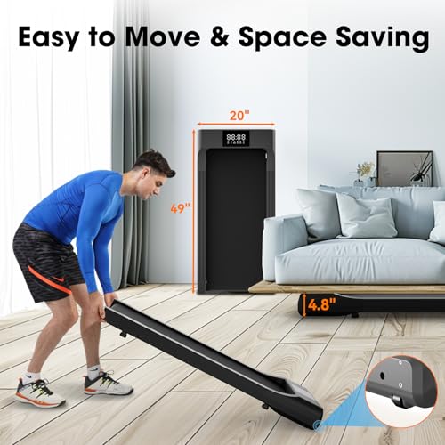 Smart Walking Pad, Under Desk Treadmill, 2 in 1 Portable Compact Desk Treadmill with Remote Control LED Display U3447