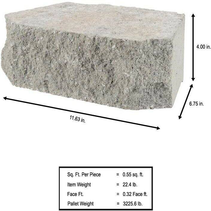 Landscape Retaining Wall Block 4 in. x 11.75 in. x 6.75 in. Textured Y2462