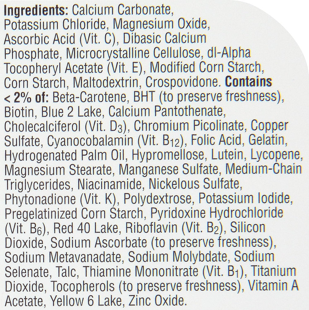 100 Count Multivitamin Multimineral Supplement Tablet X450