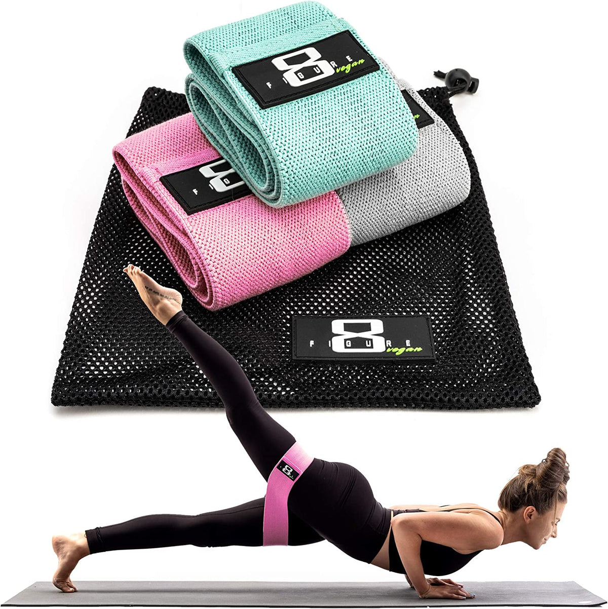 3 pcs Workout Resistance Bands Set With Carry Bag D146