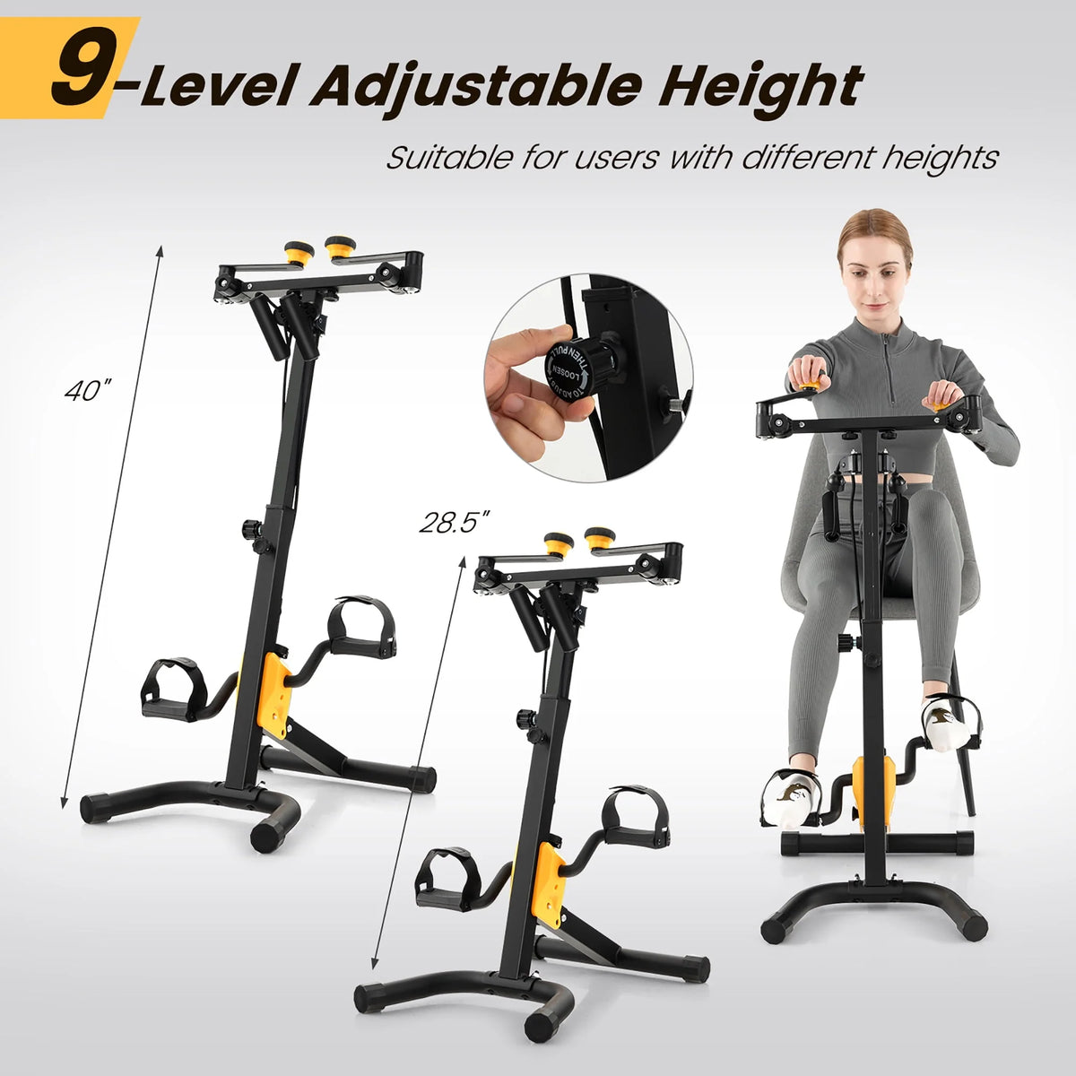 Folding Pedal Exercise Bike with Adjustable Resistance A9147