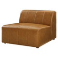 Tan Faux Vegan Leather Sofa Middle Chair O281850