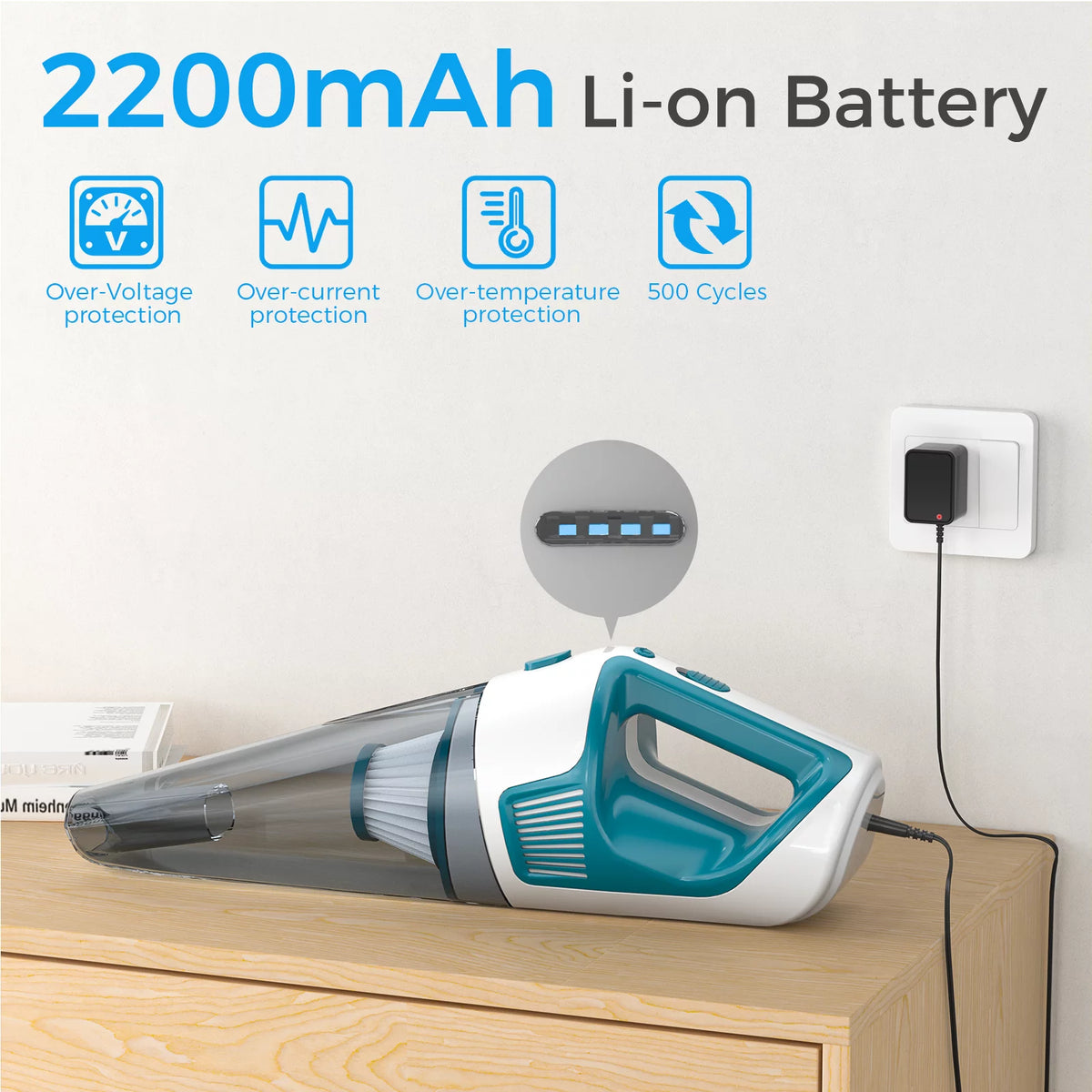 Handheld Cordless Vacuum with 8.5Kpa Cyclonic Suction O15635