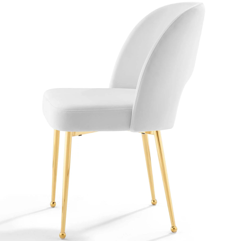 White Velvet Dining Chair G2356
