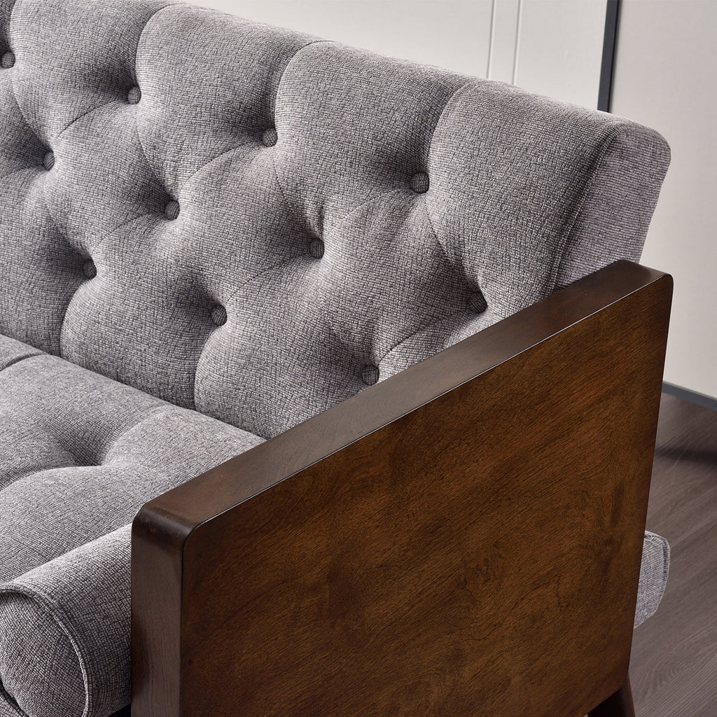 70 inch Grey Chenille Convertible Futon Sofa Bed E10466
