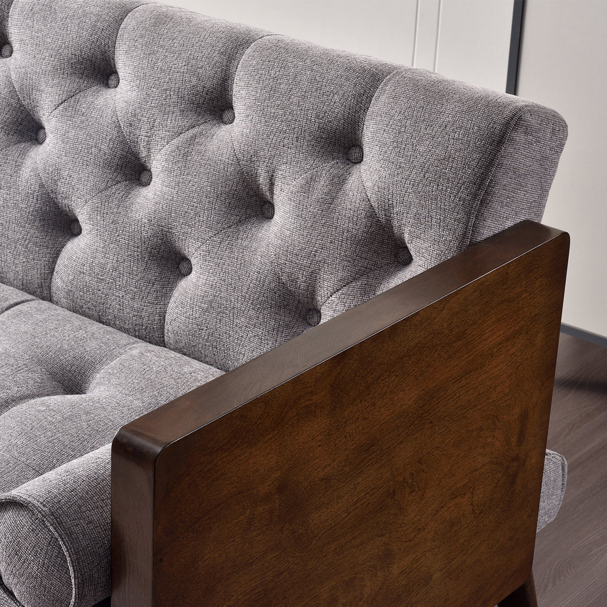 70 inch Grey Chenille Convertible Futon Sofa Bed E10466