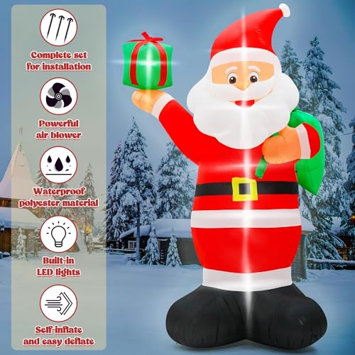 15FT Inflatable Santa Claus with 8pcs LED H10577