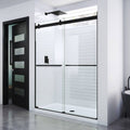 56-60 in. W x 76 in. H Frameless Bypass Shower Door in Satin U547978