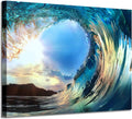Rolling Ocean Waves Tropical Seascape Sunset Wall Art F6507