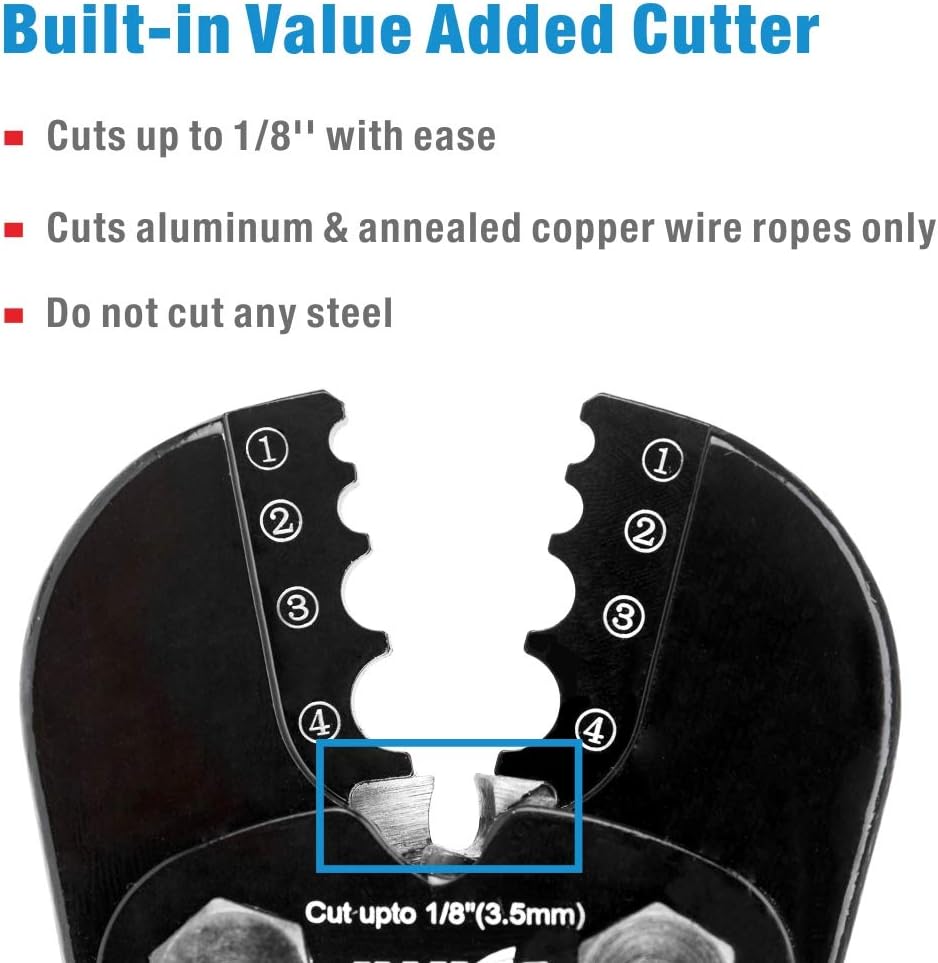 Swaging Tool Wire Rope Crimping Tools with Cable Cutter Pack of 2 P143