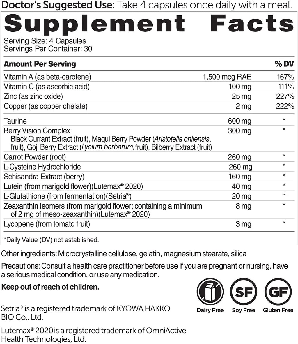 120 Capsules Eye Health Supplement with Lutein D12337