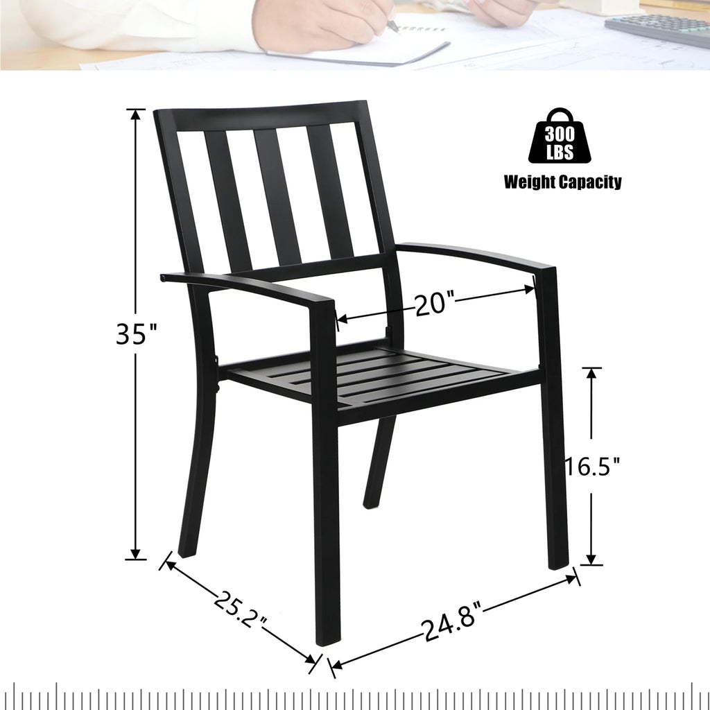7-Piece Outdoor Dining Set for 6-Person Black L18042