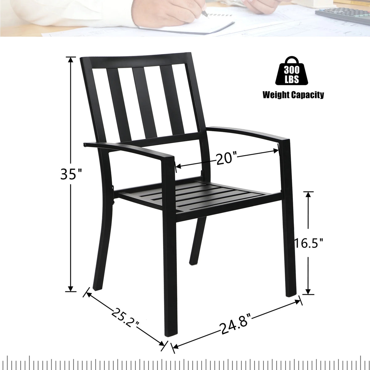 7-Piece Outdoor Dining Set for 6-Person Black L18042