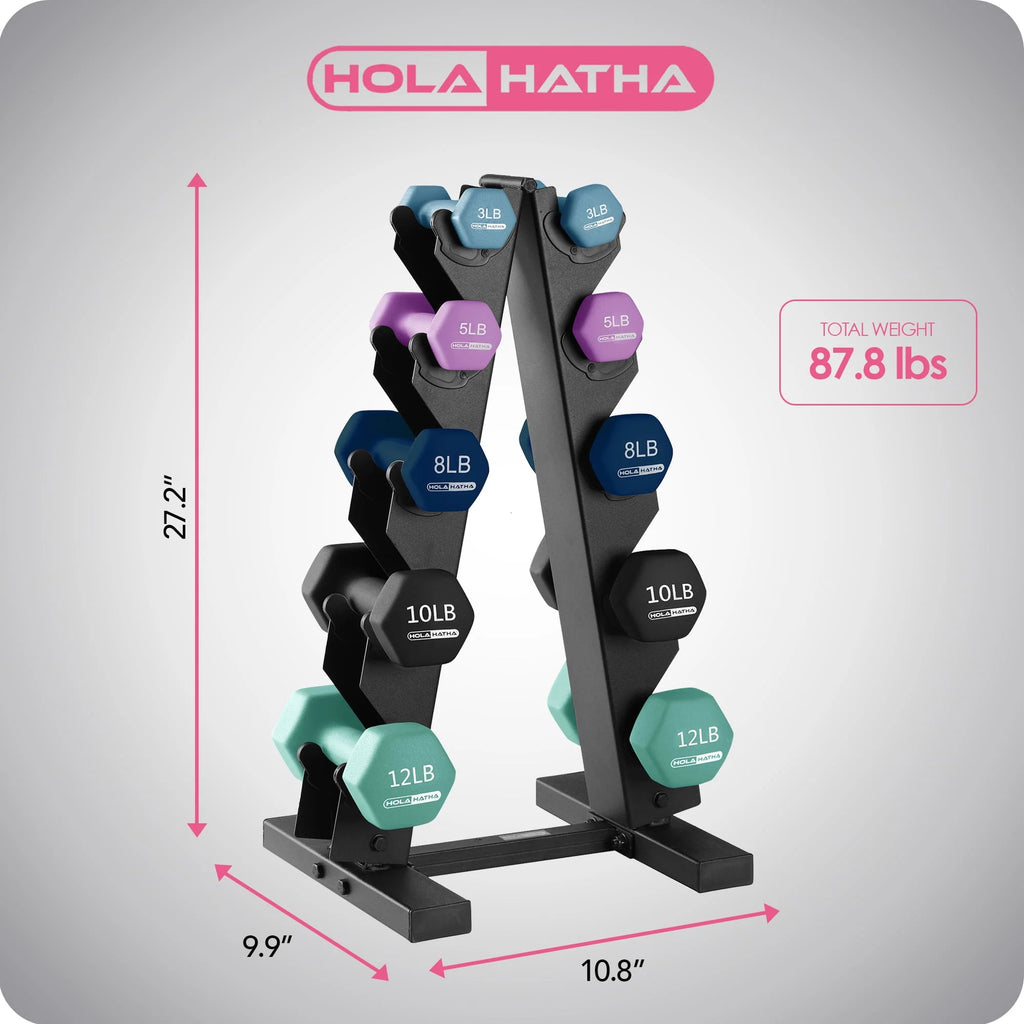 Neoprene Dumbbell Weight Set with Rack M59596