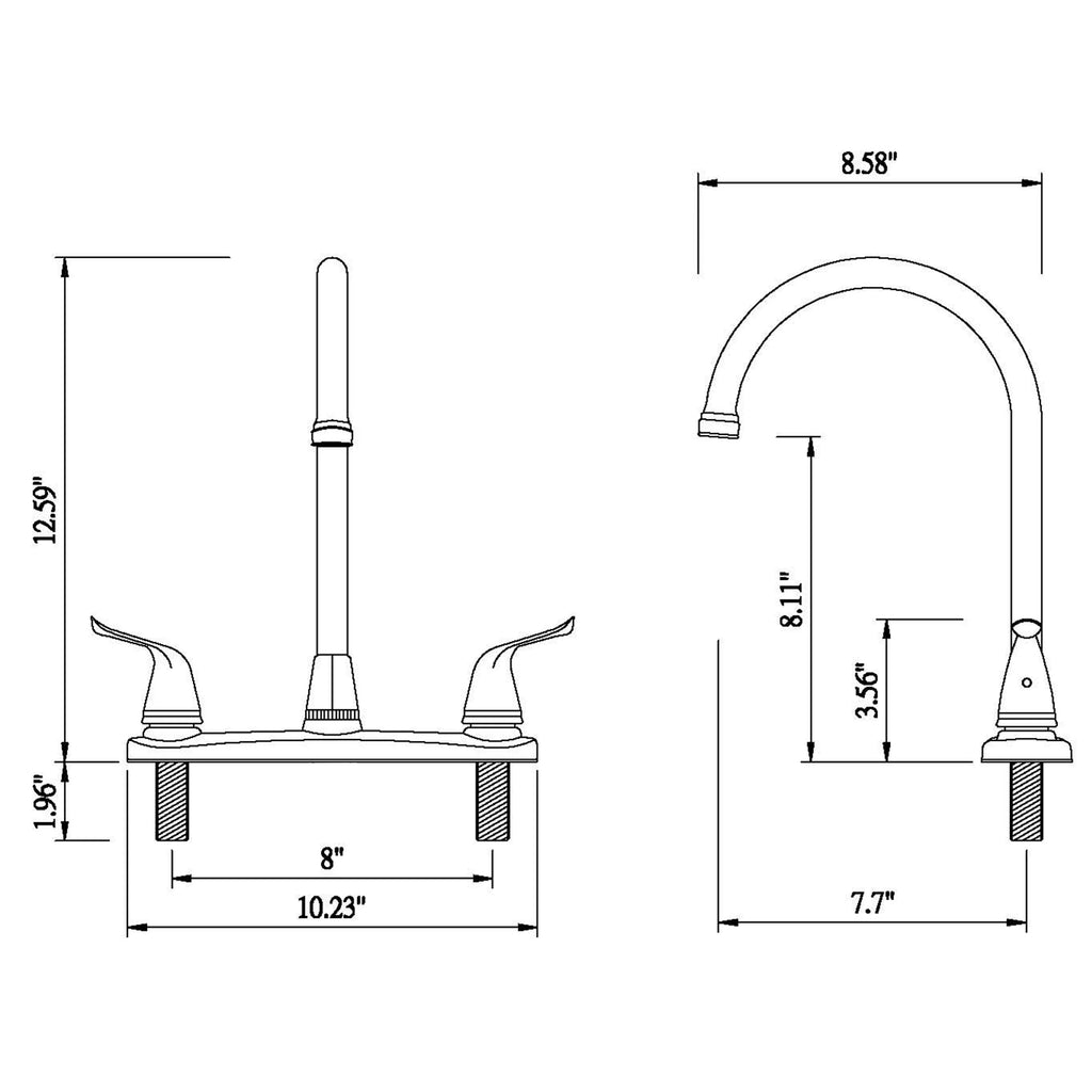Two Handle High Arc Kitchen Faucet Chrome Finish K272295